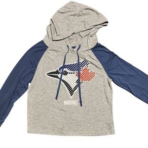 Toronto Blue Jays Long Sleeved Shirt With Hood Size Large